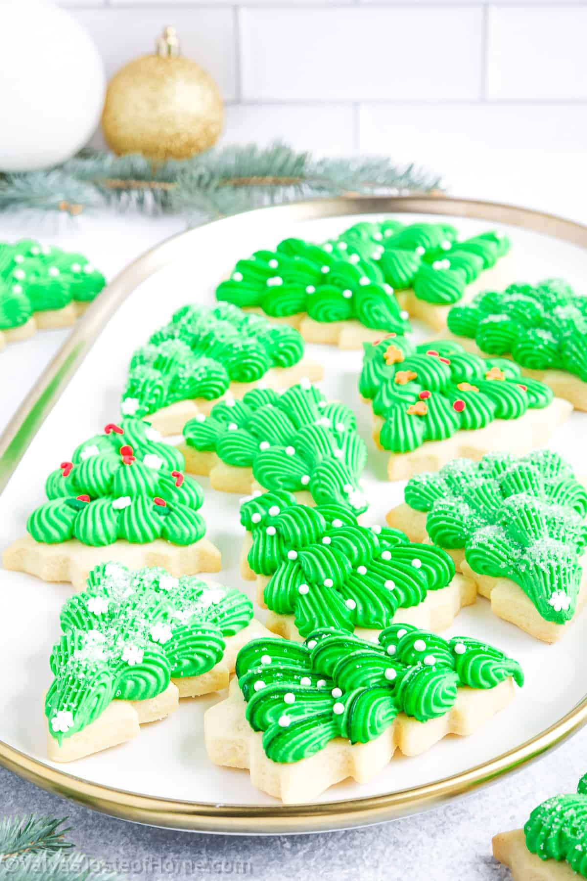 Enjoy the festive season with some delicious Christmas tree sugar cookies.