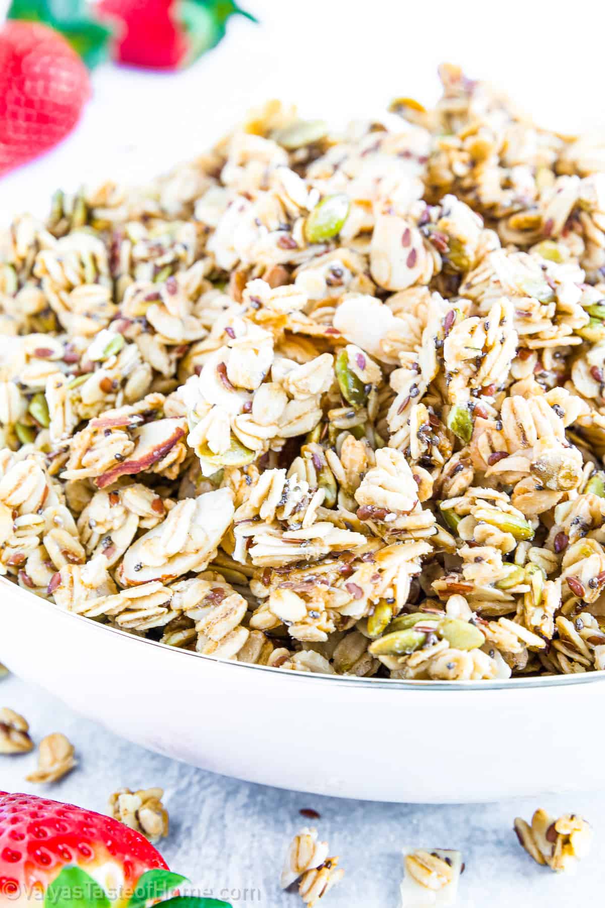his brown butter maple granola recipe is not your average granola. The brown butter adds a depth of flavor that makes this granola truly unique and irresistible, perfect for a wholesome breakfast or a healthy snack on the go.