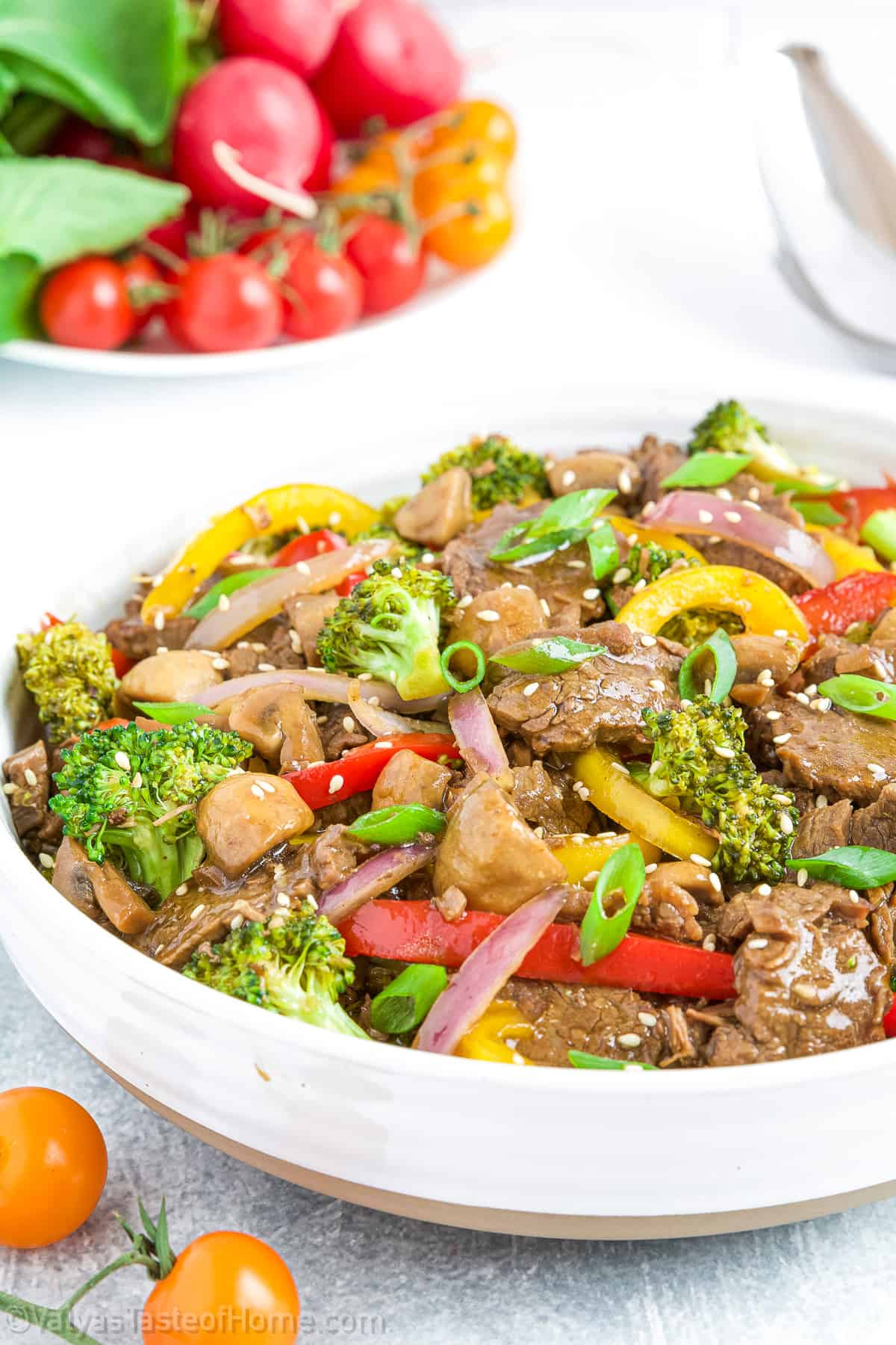This recipe is not only mouthwateringly delicious, but it also utilizes a medley of fresh veggies and tender flank steak, all tossed in a homemade, flavor-packed stir fry sauce.