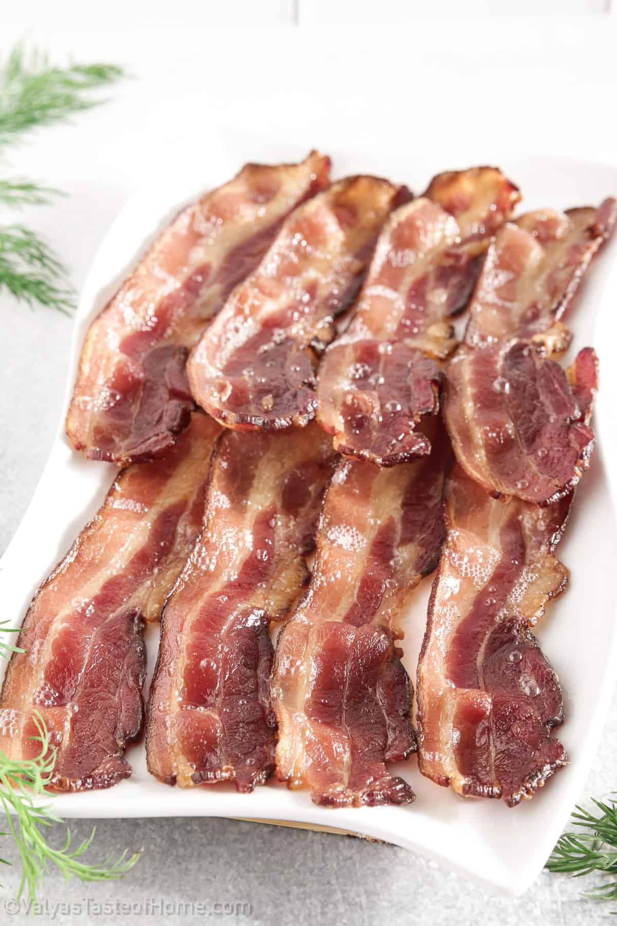 Did you know that you can broil bacon in the oven instead of frying it in the pan on the stovetop? 