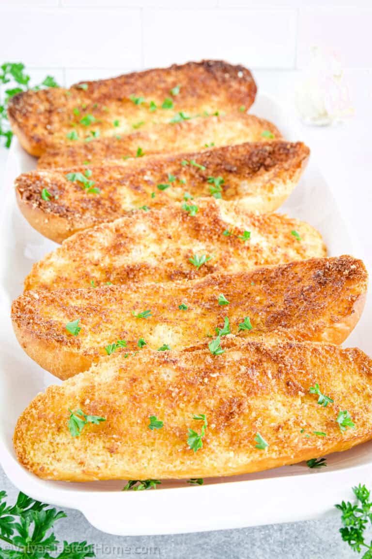 This garlic bread in air fryer recipe is a family favorite for good reason. It's a super easy side dish that goes with just about everything, from a hearty pasta dish to a comforting bowl of soup.