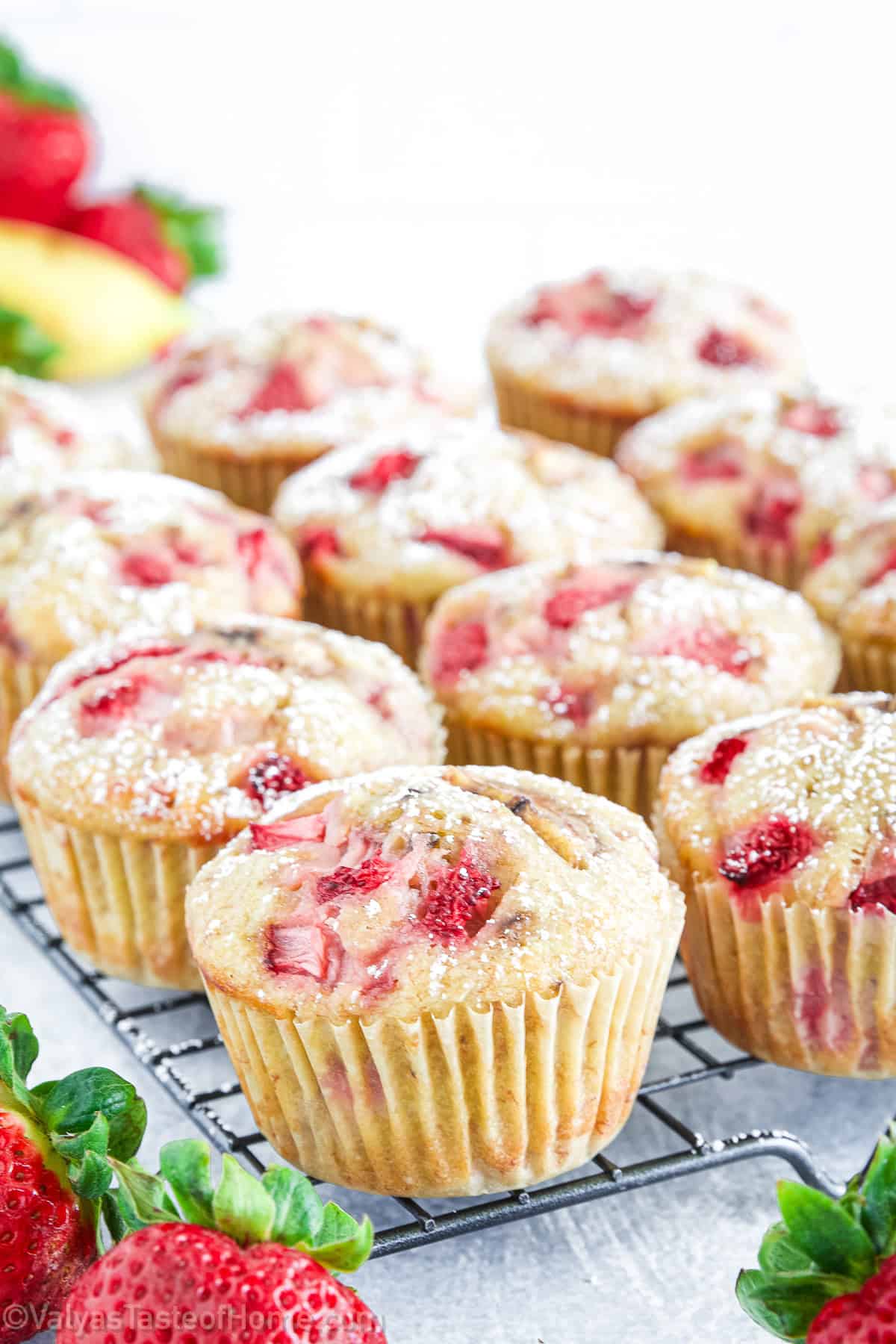 These Strawberry Banana Muffins are unbelievably fluffy, delicious, and bursting with fresh bananas and strawberries.