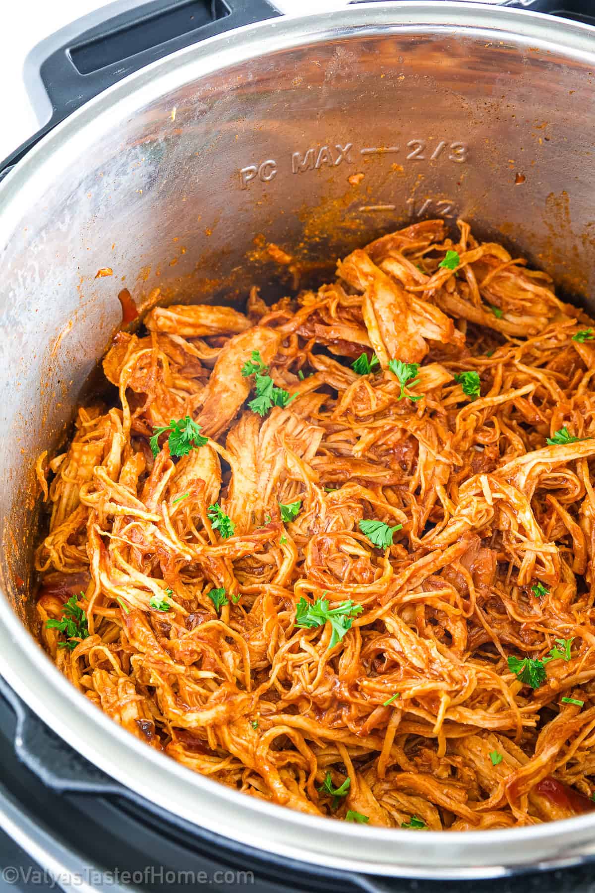 Your delicious Instant Pot Barbeque Pulled Chicken is ready to be served! For an extra tip, I've included instructions on exactly how you can make a delicious pulled BBQ chicken sandwich from these.
