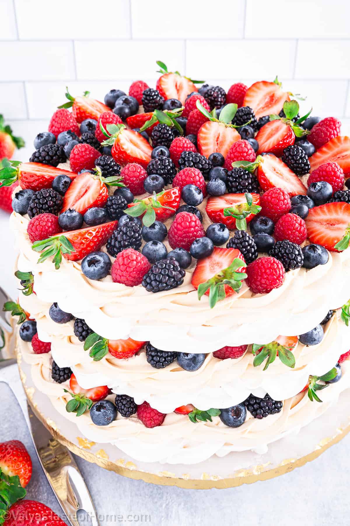 The slow, low-temperature baking process is key to achieving the perfect meringue. It dries the meringue out without browning it.