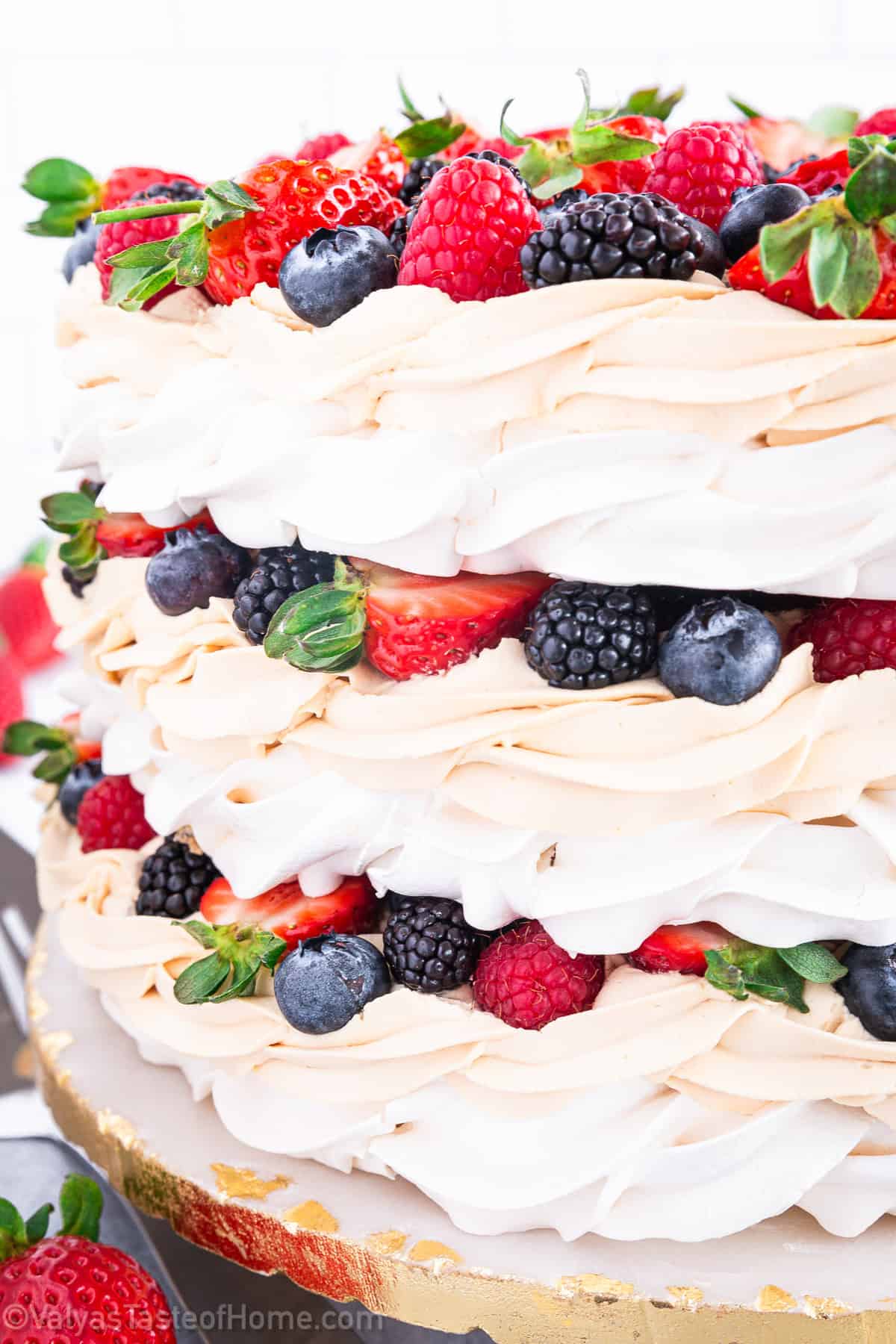 The secret to perfect meringues is in the beating. We beat our meringues for a total of 15 minutes to achieve that thick, smooth texture.