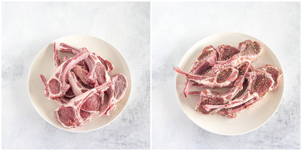 Season both sides generously with sea salt (or kosher salt), ground black pepper, and Mrs. Dash seasoning (if using).