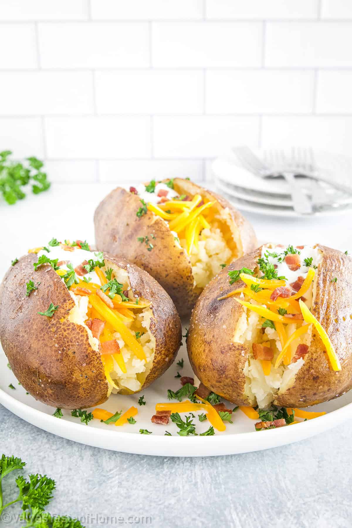 A quick finish in the oven or air fryer gives the potatoes a deliciously crispy, golden-brown skin, adding texture and flavor that traditional steaming can’t achieve.