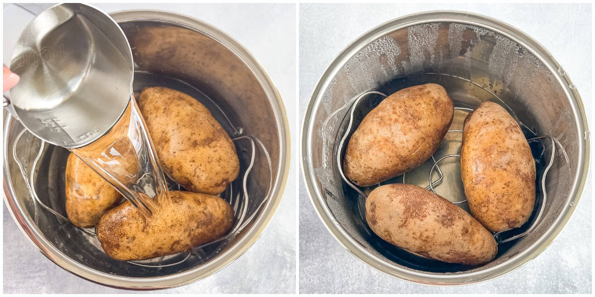 Instant Pot baked potatoes are perfectly cooked and can be enjoyed with butter, sour cream, cheddar cheese, and some chopped bacon, or any favorite toppings.