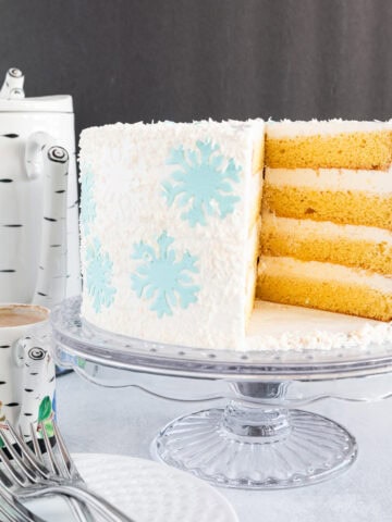 This snowflake cake recipe is straightforward and simple. With just a few steps, you can have this cake batter ready to bake in the oven. 