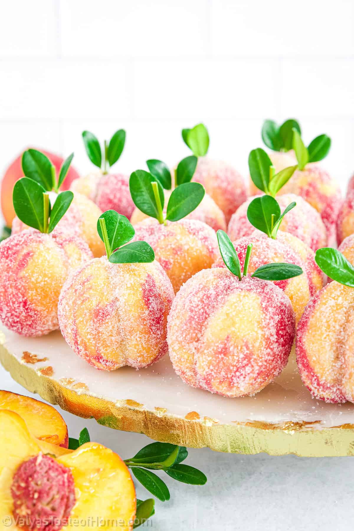 The juices lightly soak into the cake, adding a subtle earthy sweetness and a moist finish or the peach cookies.
